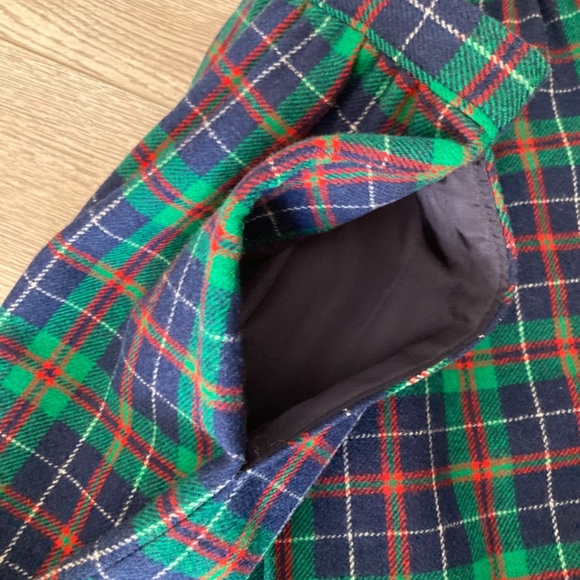 Vintage Pendleton Wool Pleated Midi Skirt Plaid Blue Green Red XS Unlined EUC - Picture 8 of 9